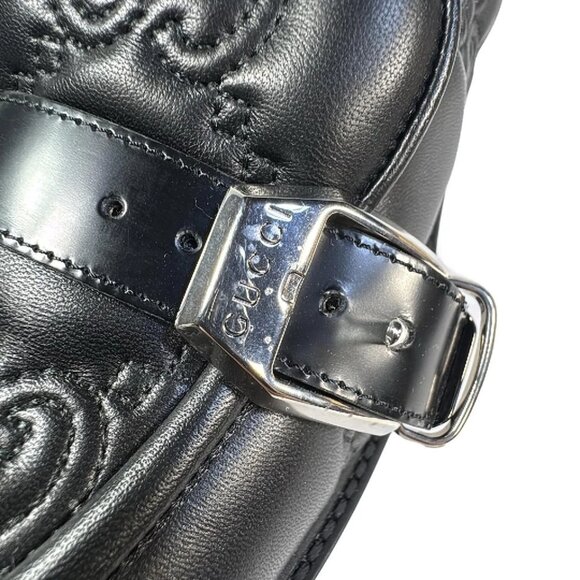 GUCCI GG Matelasse Black Leather Women's Shoes 509-032525 - Picture 5 of 10